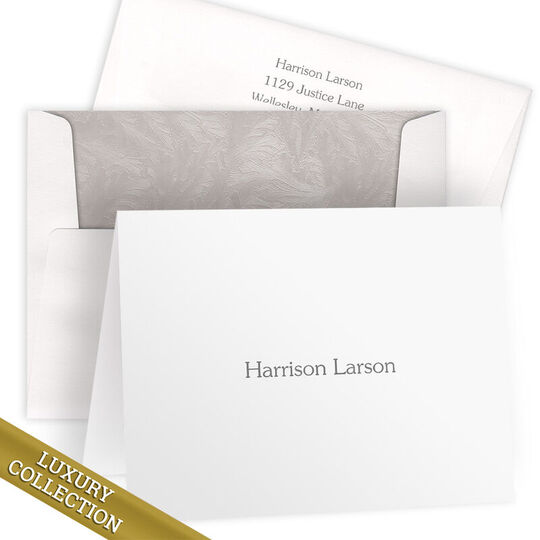 Luxury Harrison Folded Note Card Collection - Raised Ink